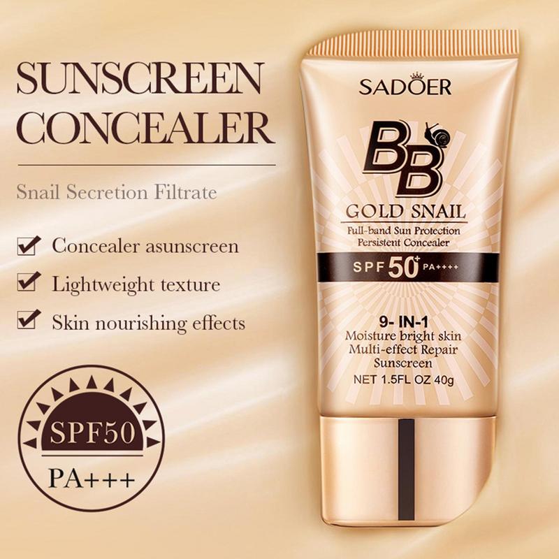 SADOER BB Cream SPF50+ Gold Snail Long Lasting Foundation