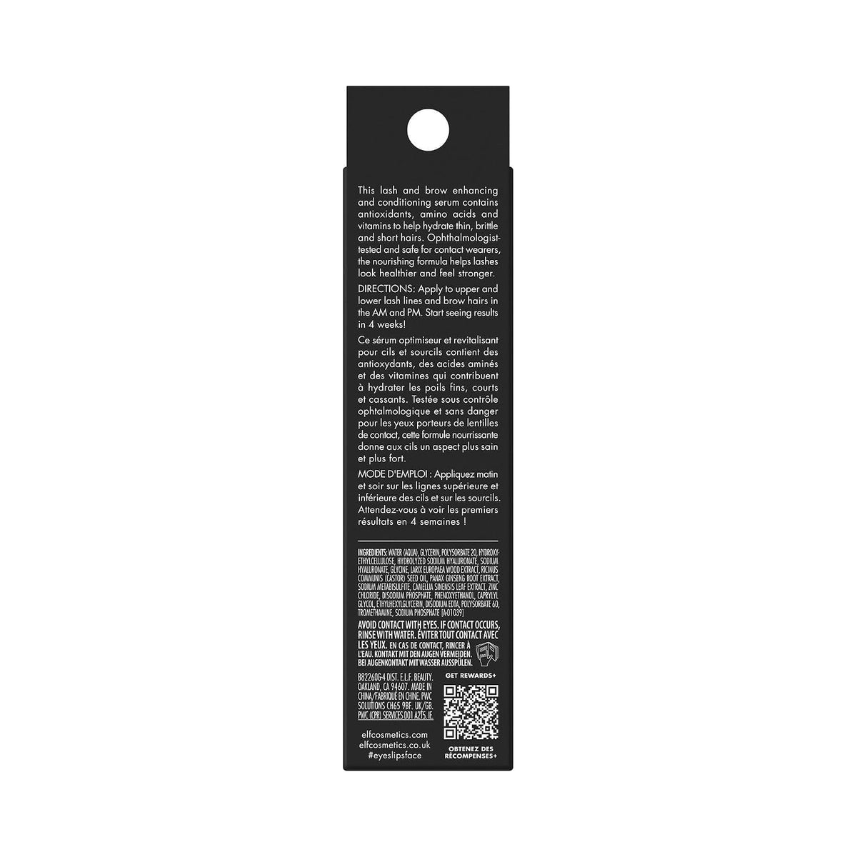 e.l.f. Enhancing Lash & Brow Serum, Promotes Longer-Looking Lashes & Brows, Nourishing & Conditioning Formula, Clear, 0.12 Fl Oz (3.5mL)