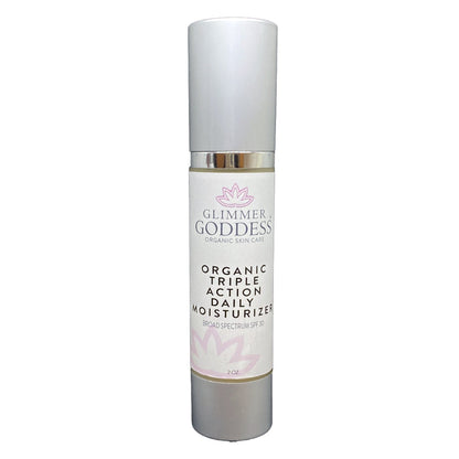 GLIMMER GODDESS Organic Triple Action Daily Face Cream SPF 30