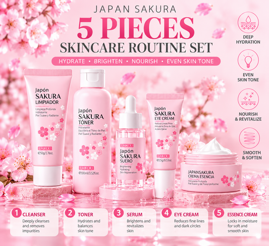 LAIKOU Cherry Blossom Skincare Set - 5 Pieces Gift Box