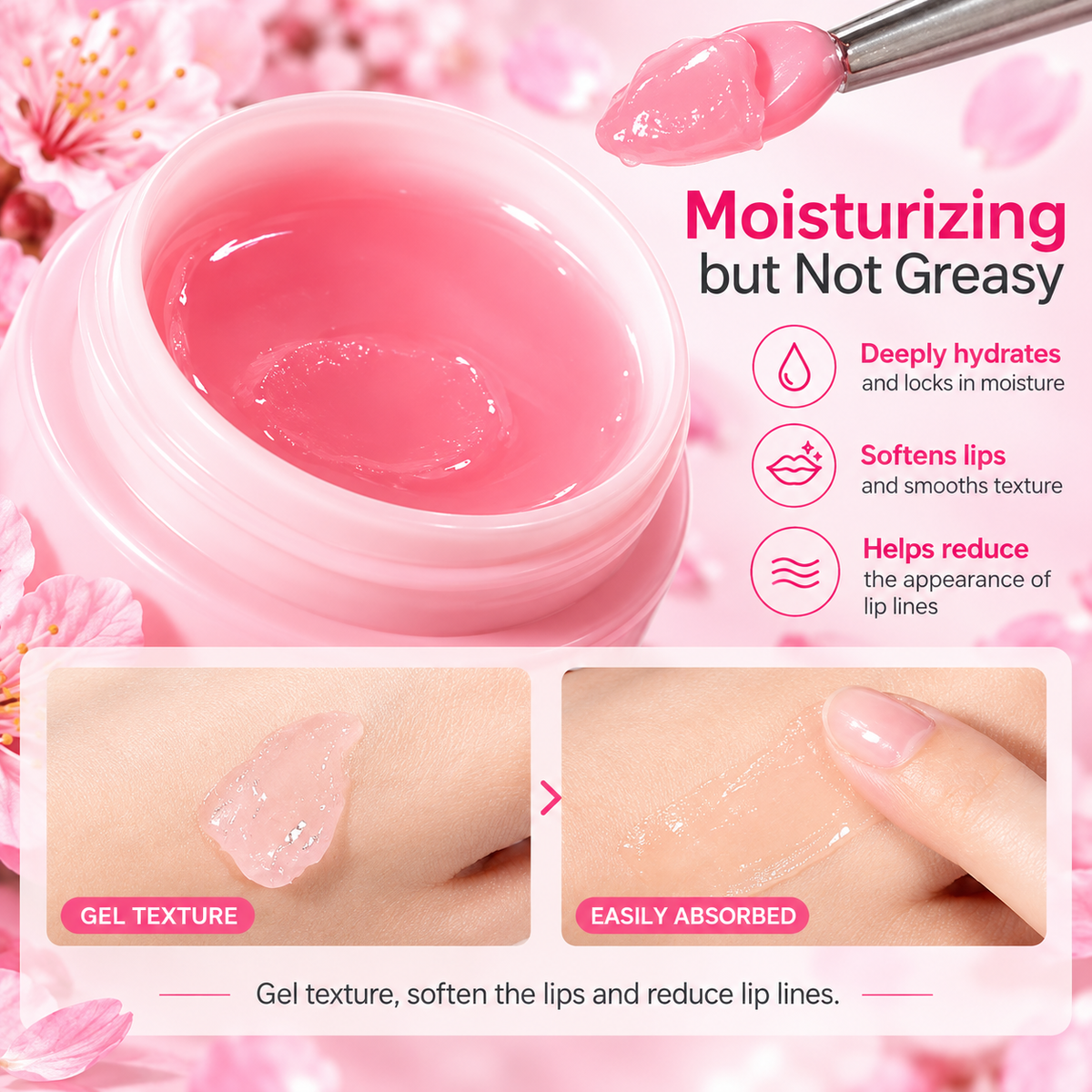 LAIKOU Cherry Blossom Lip Mask 8g Moisturizing Balm