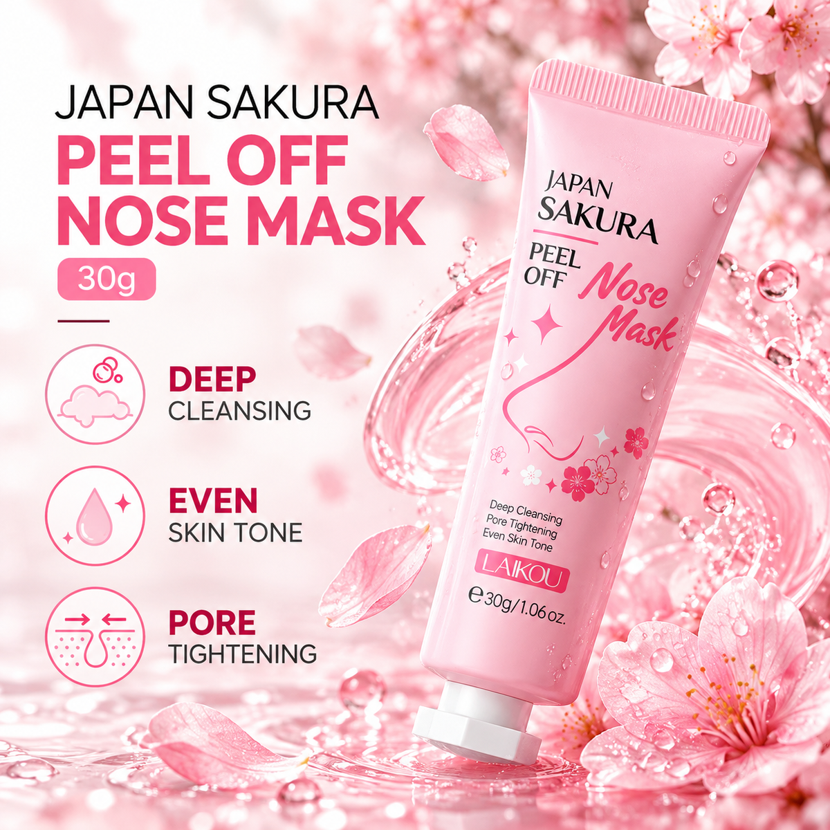 LAIKOU Cherry Blossom Peel-Off Nose Mask 30g