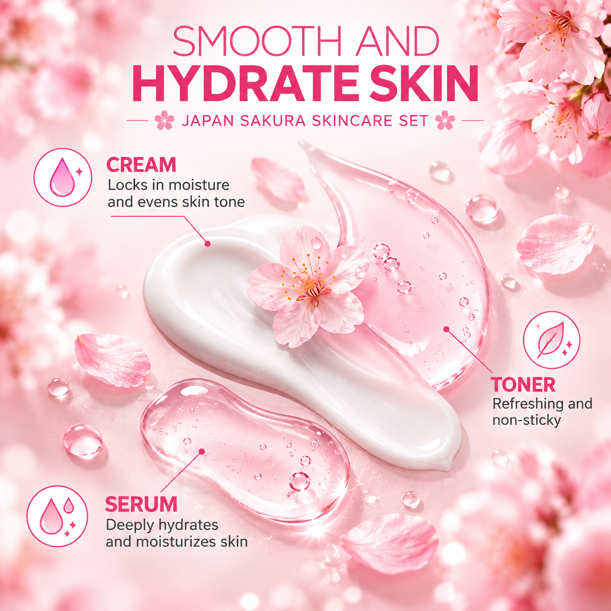LAIKOU Cherry Blossom Skincare Set 6 Pieces