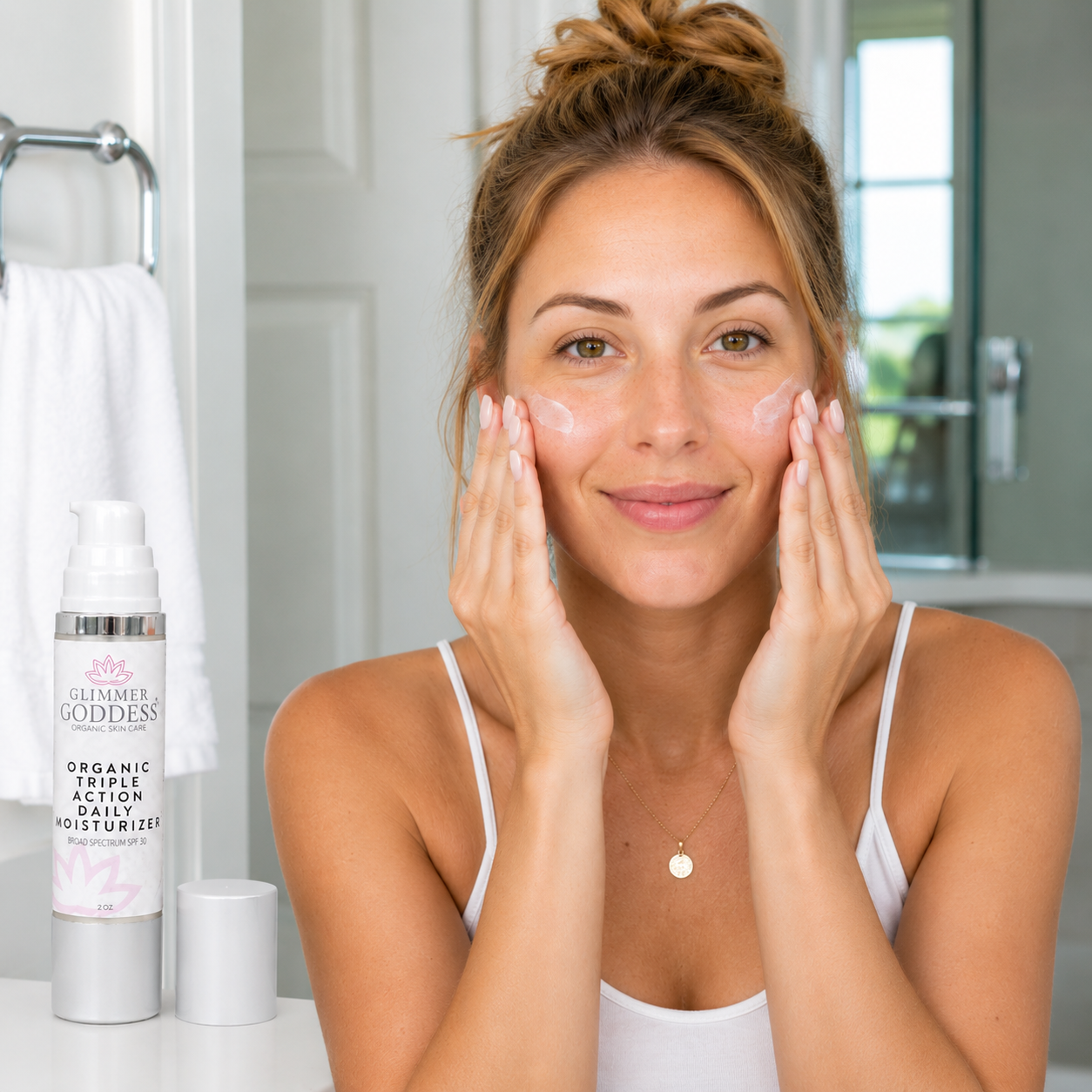 GLIMMER GODDESS Organic Triple Action Daily Face Cream SPF 30