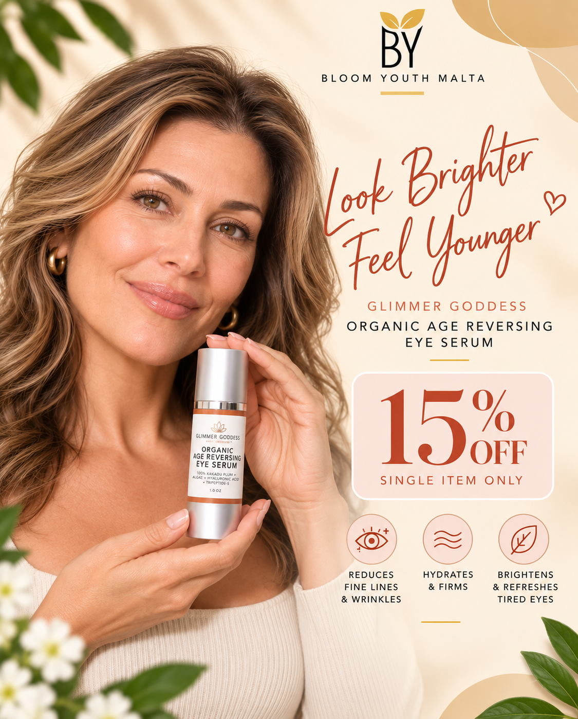 GLIMMER GODDESS Organic Age Reversing Eye Serum