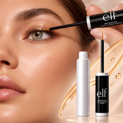 e.l.f. Enhancing Lash & Brow Serum, Promotes Longer-Looking Lashes & Brows, Nourishing & Conditioning Formula, Clear, 0.12 Fl Oz (3.5mL)