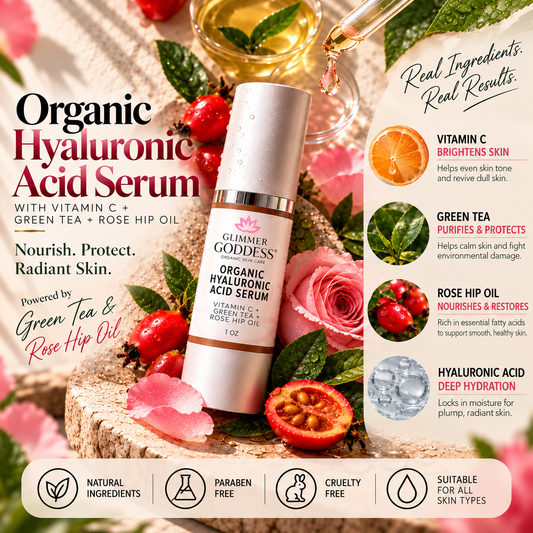 GLIMMER GODDESS Organic Hyaluronic Acid Serum - Skin Plumper